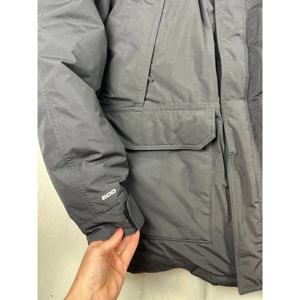 The North Face Mens McMurdo Parka Black 600-Down DryVent Fur Hood Jacket Large